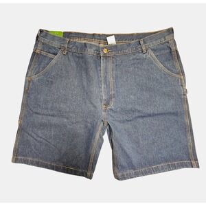 Key Performance Comfort Denim Dungaree Shorts Carpenter 44 Cotton Blend NWT